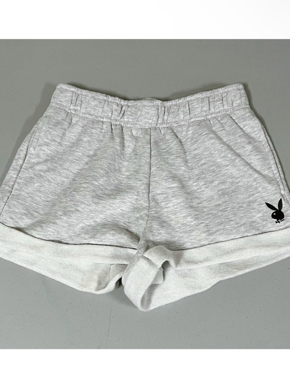 PacSun Playboy Heather Gray Grey Bunny Logo Graphic Shorts Bottoms Size XS 🖤